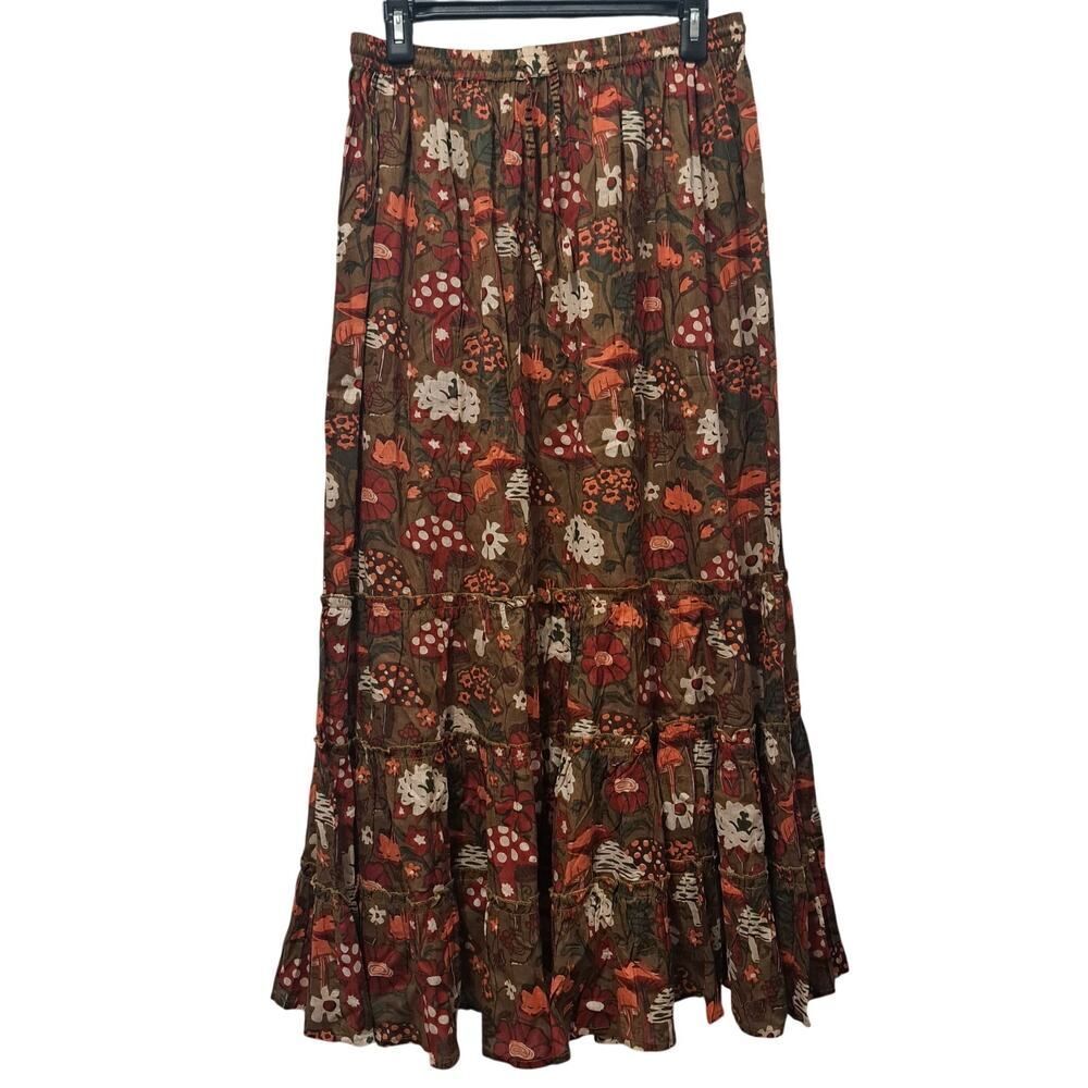 Lakhays Hippie Boho Chic Mushroom Forest Handmade Artisan Cotton Clay M/L NWT